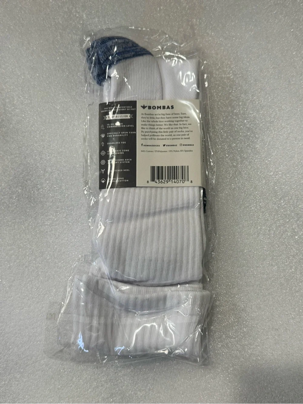 Bombas 4-Pack Unisex Everyday Compression Socks 15-20mm Multicolor Size Medium